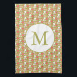 Linge De Cuisine Dainty Boho Woodland Motif Floral Monogramme vert<br><div class="desc">Dainty Boho Woodland Floral Motif Personnalisé Serviette de cuisine avec Monogramme</div>