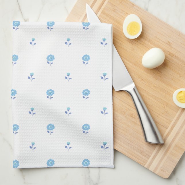 Linge De Cuisine Daisy Delight Blue (Quart Plié)