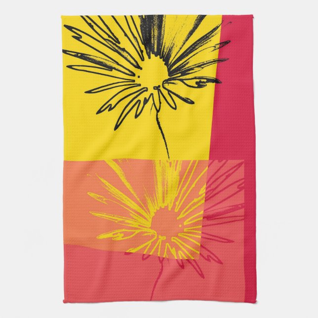 Linge De Cuisine Daisy Flower c.1982 - Fine art Kitchen Towel (Vertical)