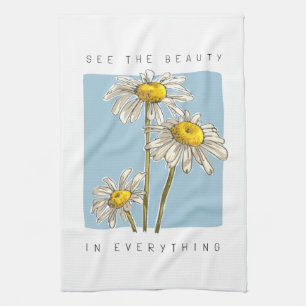 Linge De Cuisine Daisy Flowers Beauté Slogan