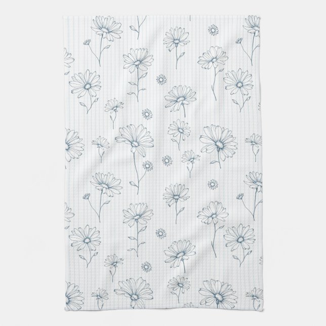 Linge De Cuisine Daisy Pastel en Ligne Art Stripe (2) (Vertical)