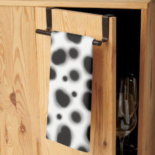 Linge De Cuisine dalmate mignon points noir et blanc poster de anim