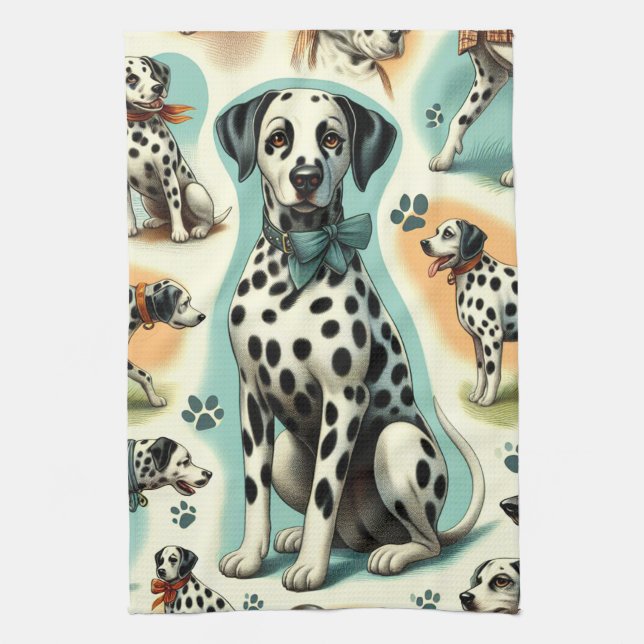Linge De Cuisine Dalmatie mignonne (Vertical)
