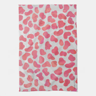 Linge De Cuisine Dalmatien Imprimé Rose et Blanc