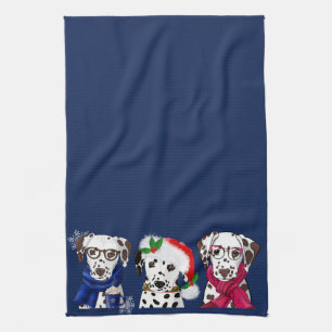 Linge De Cuisine Dalmatiens de Noël