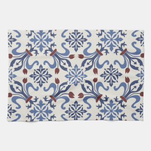 Linge De Cuisine Damask Majolica Poterie Design Carreaux