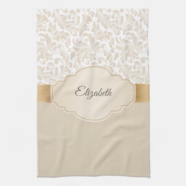Linge De Cuisine Damask vintage élégant (Vertical)