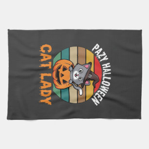 Linge De Cuisine Dame de chat Halloween Sorcière Citrouille Design