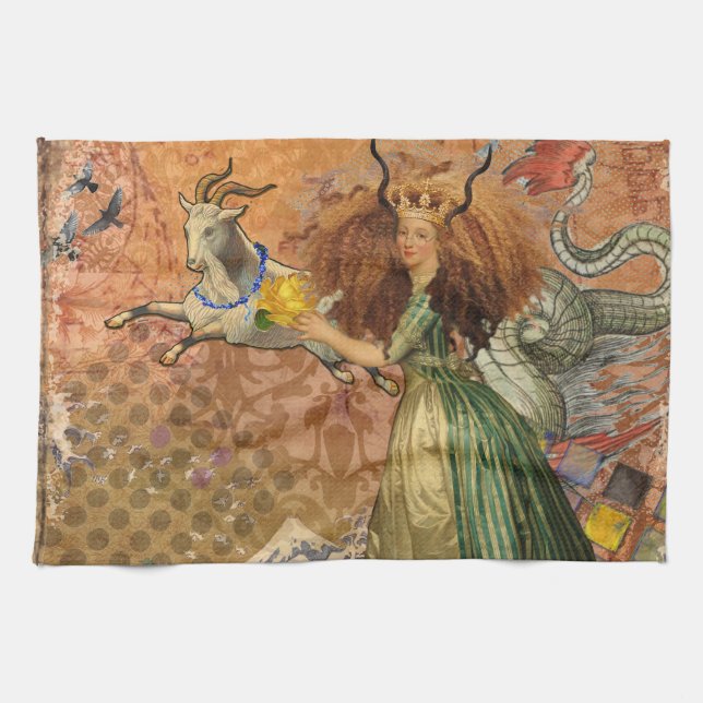 Linge De Cuisine Dame de la Renaissance Capricorne Fantastique Vint (Horizontal)