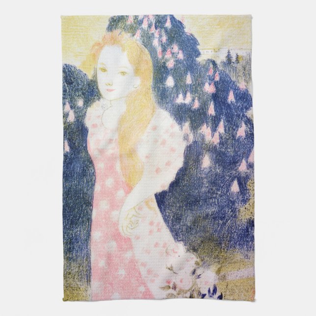 Linge De Cuisine Dame en Robe rose, Maurice Denis (Vertical)