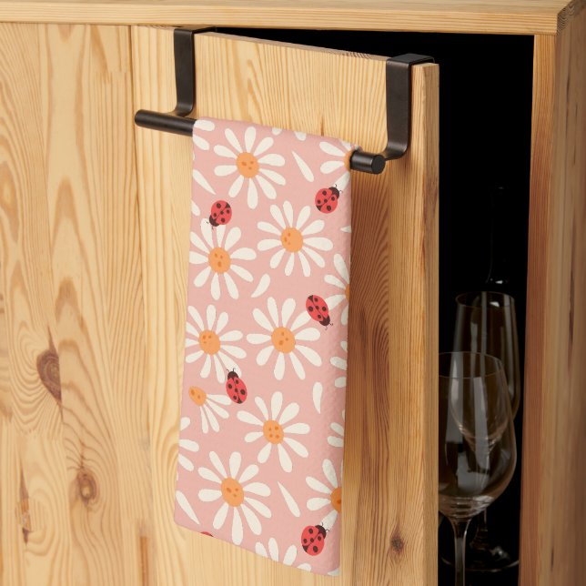 Linge De Cuisine Dames coccinelles et pâquerettes de printemps (Pliage en tiers)