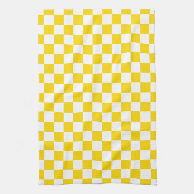 Linge De Cuisine Damier jaune (Vertical)