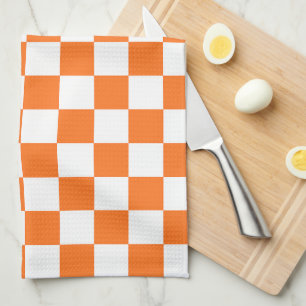 Linge De Cuisine Damier saumon visuel classique