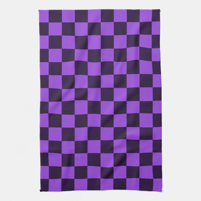 Linge De Cuisine Damier violet et lavande accrocheur  (Vertical)