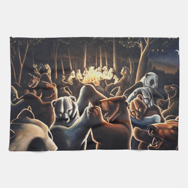 Linge De Cuisine Dancing Bear Towers Party Art Tea TowneDon (Horizontal)