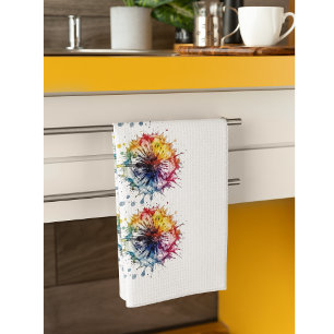 Linge De Cuisine Dandelion Aquarelle Vibrante