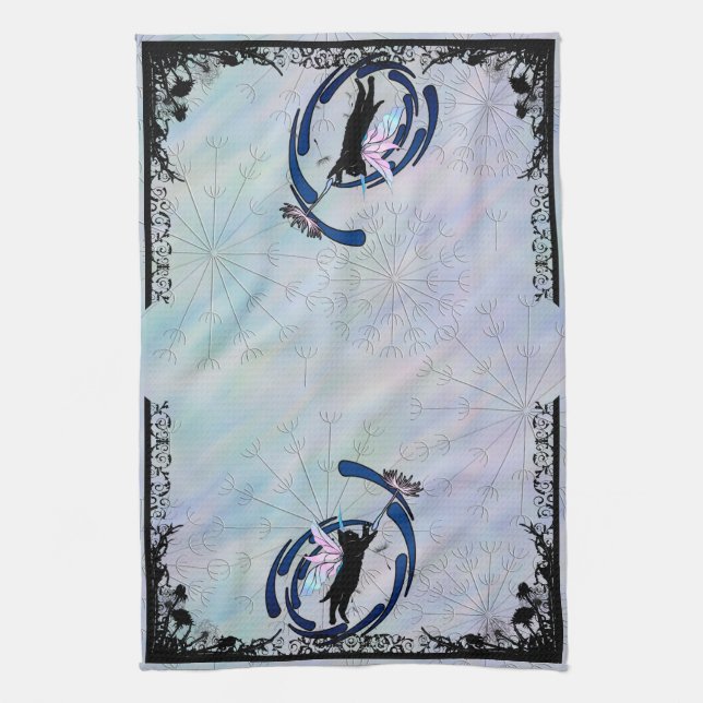 Linge De Cuisine Dandelion de chat cosmique (Vertical)