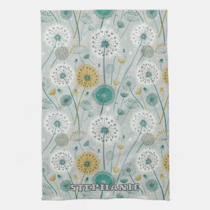 Linge De Cuisine Dandelion Whimsical - Jaune, Blanc & Turquoise