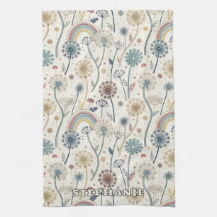 Linge De Cuisine Dandelions Whimsical Rainbow et Botanical (2)