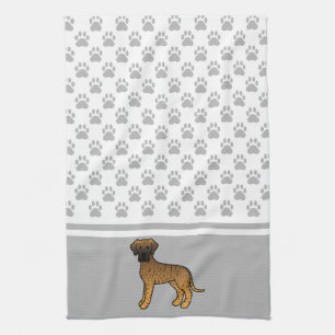 Linge De Cuisine Danois de dessin animé bringé avec motif de pattes