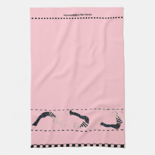 Linge De Cuisine Dans le Pilates rose établissez