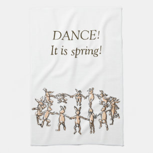 Linge De Cuisine DANSE ! C'est le printemps! lapins dansants servie