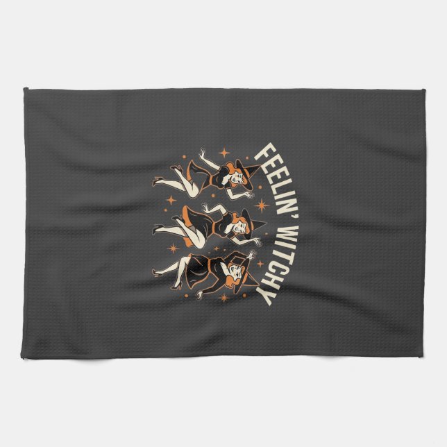 Linge De Cuisine Danse de sorcière Halloween Feelin’ Witchy (Horizontal)