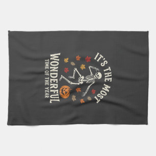 Linge De Cuisine Danse de squelette de Halloween Citrouille d'autom