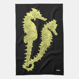 Linge De Cuisine Danse Des Chevaux De Mer (Jaune)