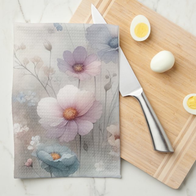 Linge De Cuisine Danse des fleurs et des papillons (Quart Plié)