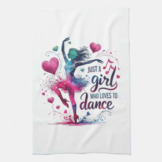 Linge De Cuisine Danse Rétro Juste Une Fille Qui Aime Danser (Vertical)