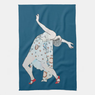 Linge De Cuisine Danseur vintage, ajouter du texte