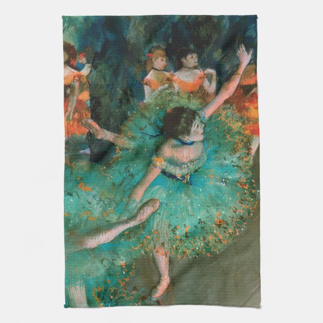 Linge De Cuisine Danseurs en vert par Edgar Degas (Vertical)