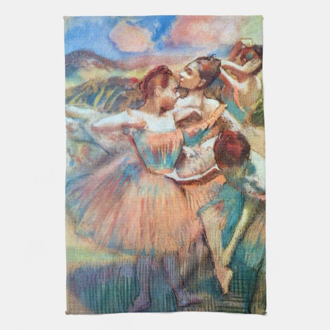 Linge De Cuisine Danseuses dans un paysage d'Edgar Degas (Vertical)
