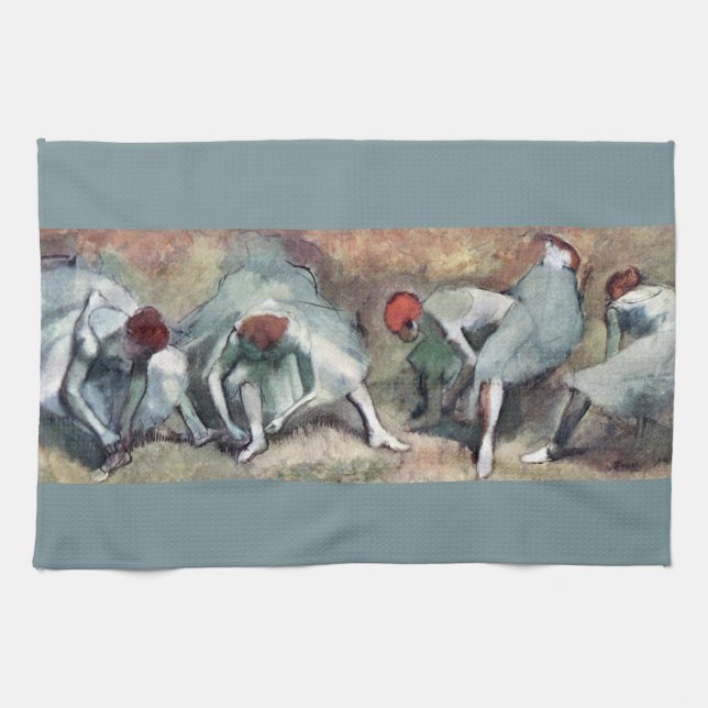 Linge De Cuisine Danseuses Lacant leurs Chaussures par Edgar Degas (Horizontal)