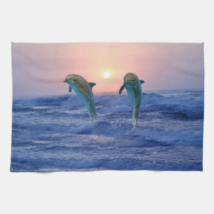 Linge De Cuisine Dauphin de Bottlenose au lever de soleil