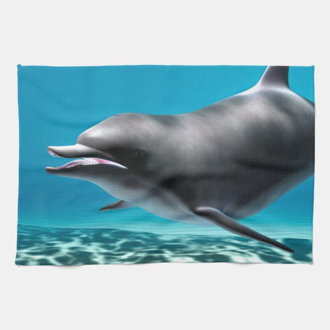 Linge De Cuisine Dauphin souriant (Horizontal)