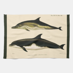 Linge De Cuisine Dauphins vintage, mammifères marins Animaux 