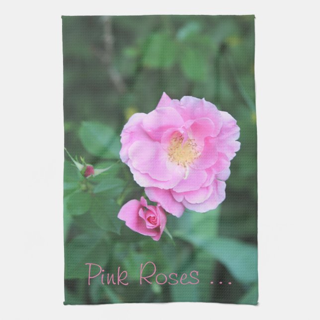 Linge De Cuisine De jolies roses roses (Vertical)