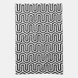 Linge De Cuisine Déco motif égyptien - noir et blanc