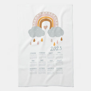 Linge De Cuisine Décor Calendrier 2023 Boho Rainbow Tea Towel