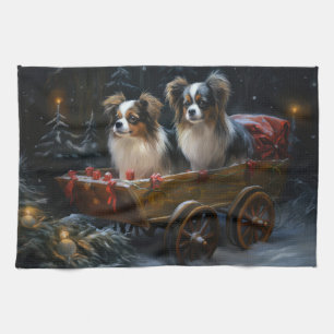 Linge De Cuisine Décor de Noël Papillon Snowy Sleigh