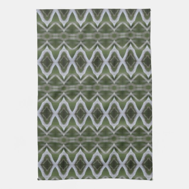 Linge De Cuisine Décor vert et gris (Vertical)