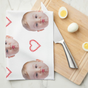Linge De Cuisine Décoration de cuisine personnalisée avec visage de