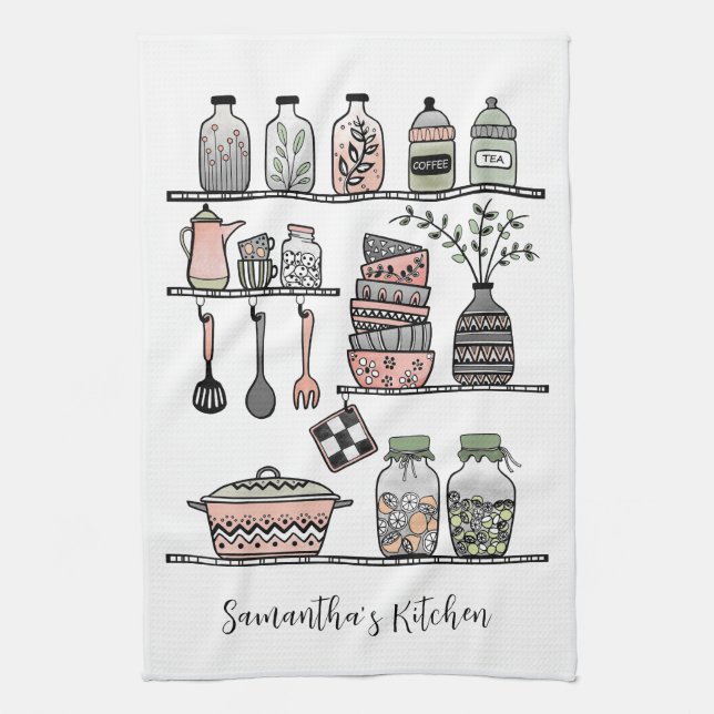 Linge De Cuisine Décoration de ferme personnalisée Boho Chic  (Vertical)