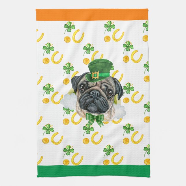 Linge De Cuisine Décoration de maison de vacances pour chien Carlin (Vertical)