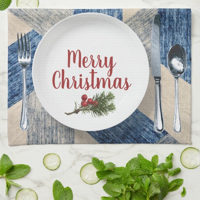 Linge De Cuisine Décoration de Noël de table (Plié)