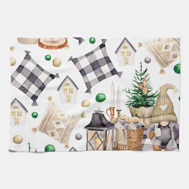 Linge De Cuisine Décoration de Noël Gnome (Horizontal)