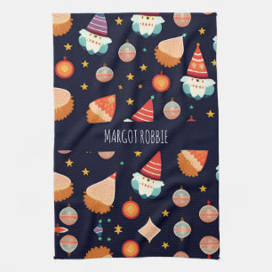 Linge De Cuisine Décorations de Noël du Père Noël Motif rétro