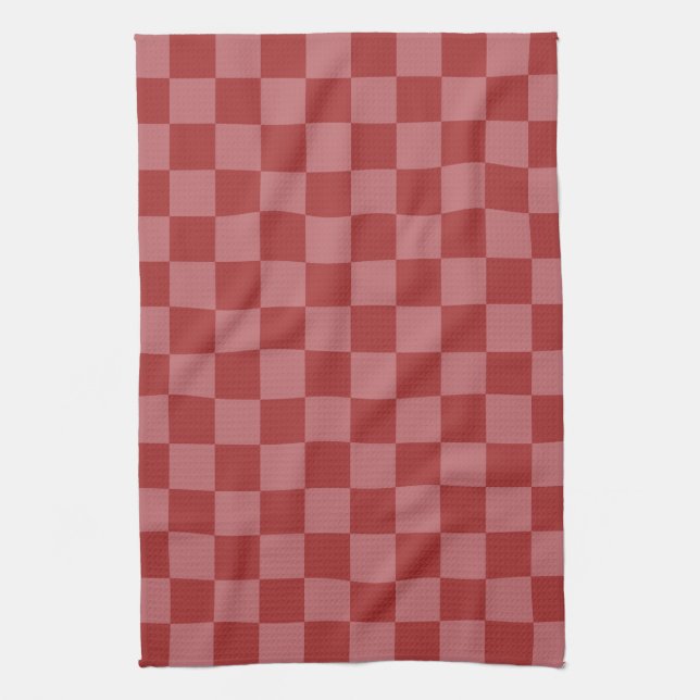 Linge De Cuisine Découvrez le charme du damier rose et rouge  (Vertical)
